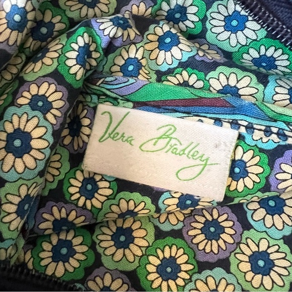 VERA BRADLEY Rhythm & Blues 2011 Zip Hipster Crossbody Navy Green Paisley - Picture 16 of 17